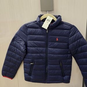 Polo Ralph Lauren boys size 8 navy packable quilted down light Fall jacket